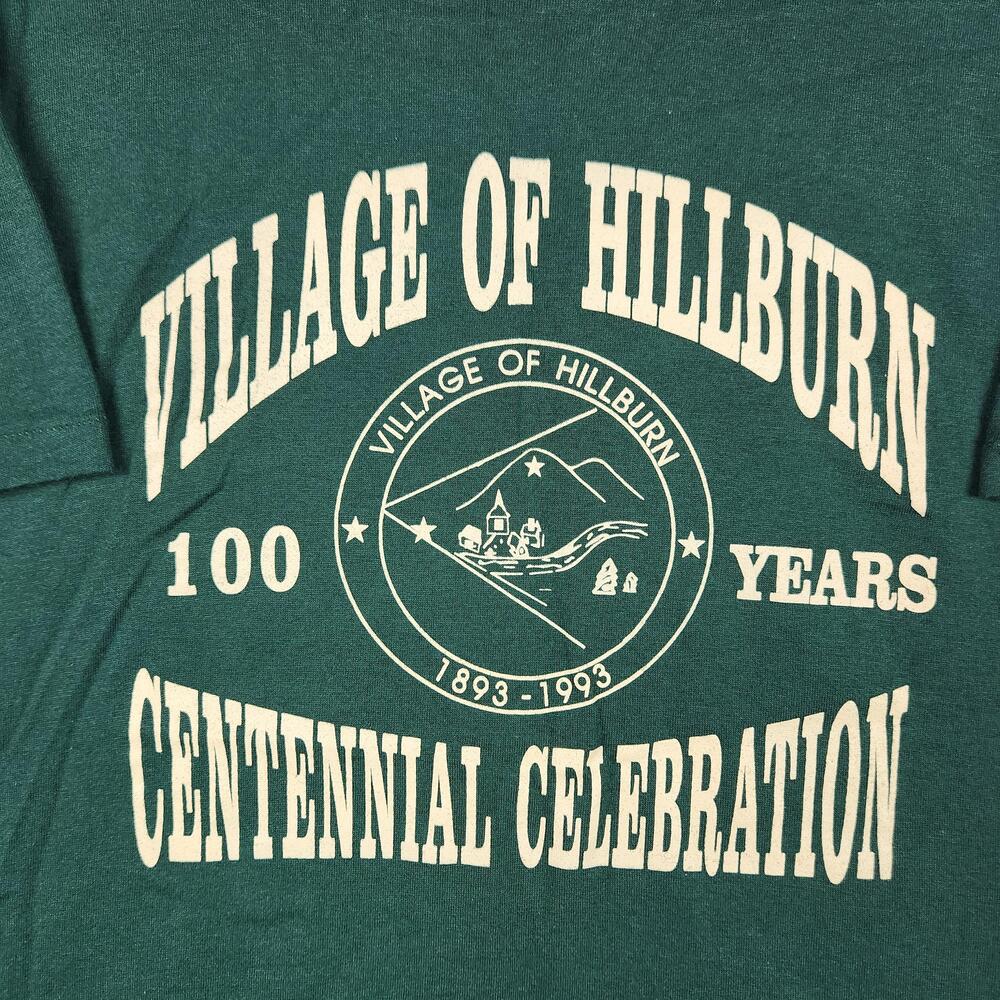 Vintage Village Of Hillburn Shirt Mens Large Green 1993 Centennial USA New York